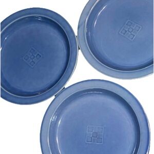 Dansk Terrazzo Blue Stoneware Dinner Plates Set of 3 10.75” Vintage Rare